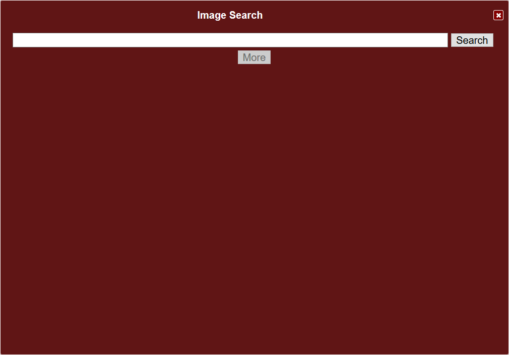 Finestra per la ricerca web di immagini Finestra per la ricerca web di immagini