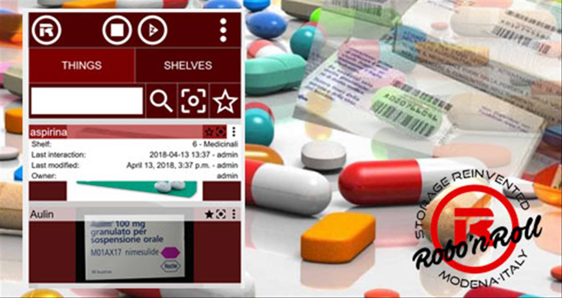 Robo's APPlication lets you classify every drug: expiration dates, active ingredients, price...