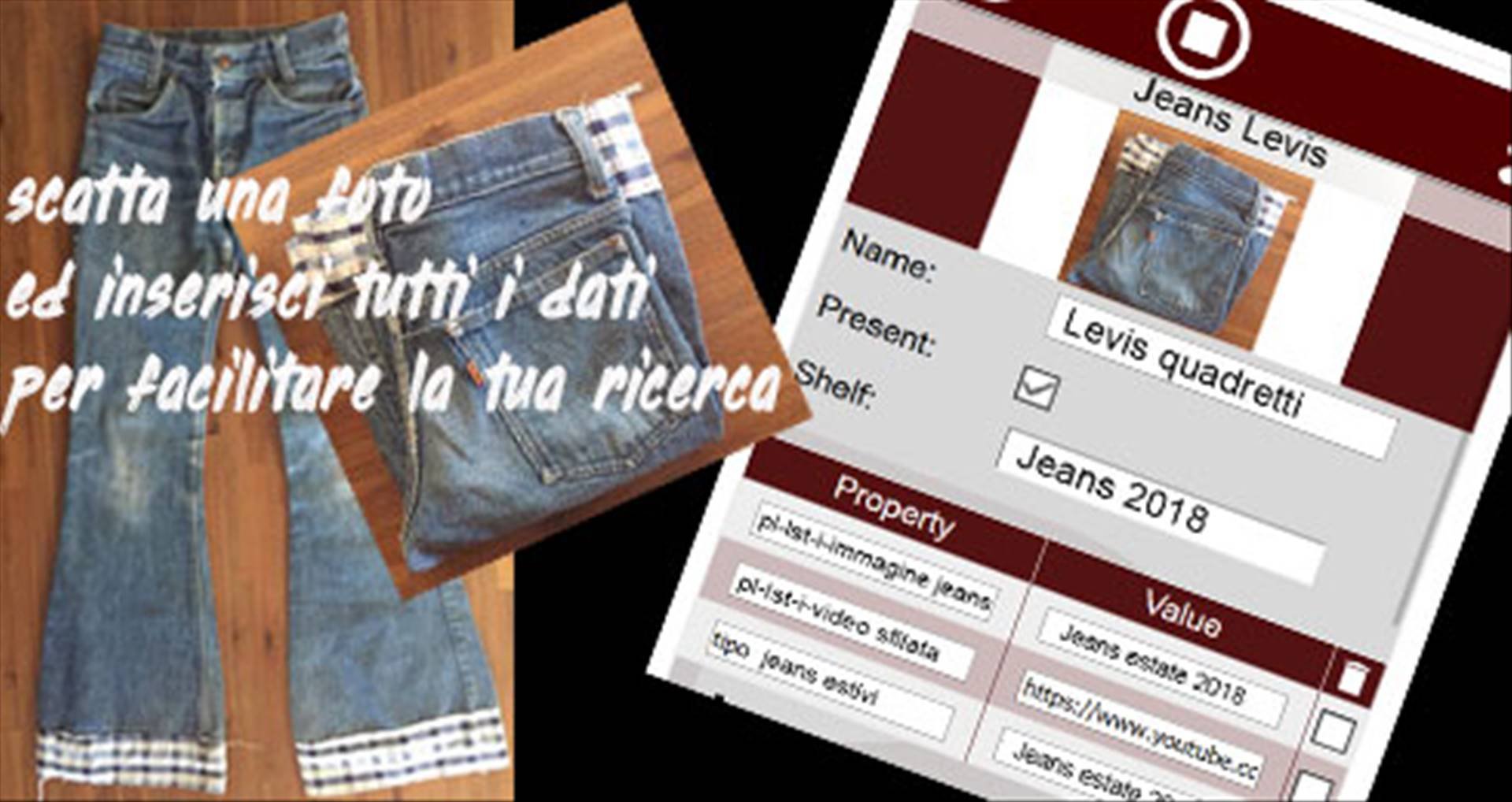 Cataloga i tuoi capi!! Per catalogare i tuoi capi e non doverli cercare è sufficiente scattare una foto col tuo smartphone.