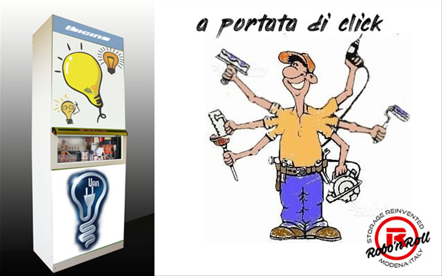 Robo ti aiuta a mantenere ordine e organizzazione! Il Software del Robo organizza i contenuti e tiene traccia dei prelievi.